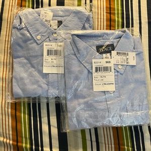 NEW - Boys light blue Oxford uniform LS button down shirts sold as set of 2